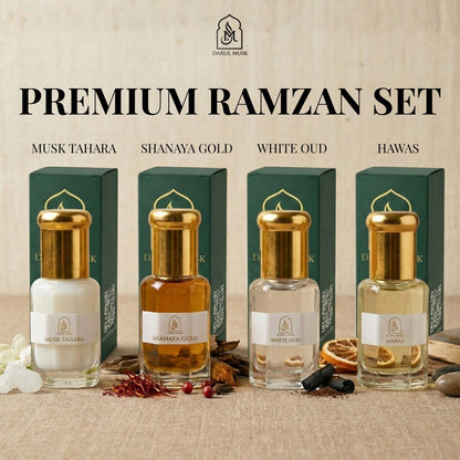 4-in-1 Ramzan Attar Set (4 Alcohol-Free Attars + 2 Free Gifts)
